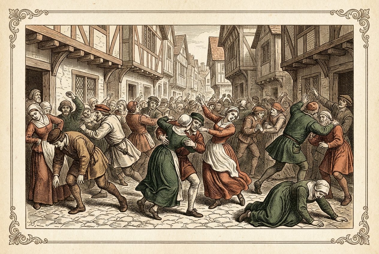 A Strasbourg, des centaines de personnes se sont mises a danser sans pouvoir s'arreter.