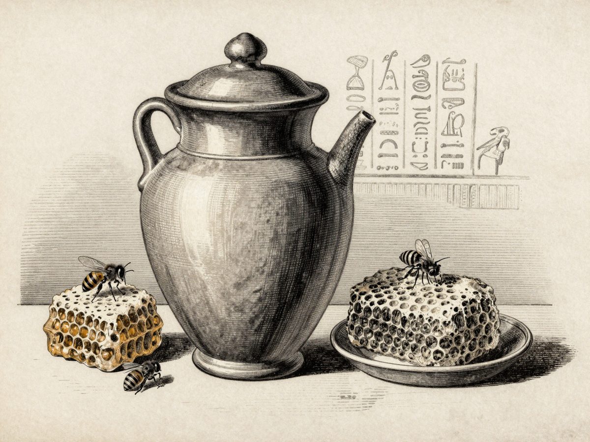 Une jarre de miel scellée, façon trésor de tombeau. Le seul aliment qui ne périme jamais.