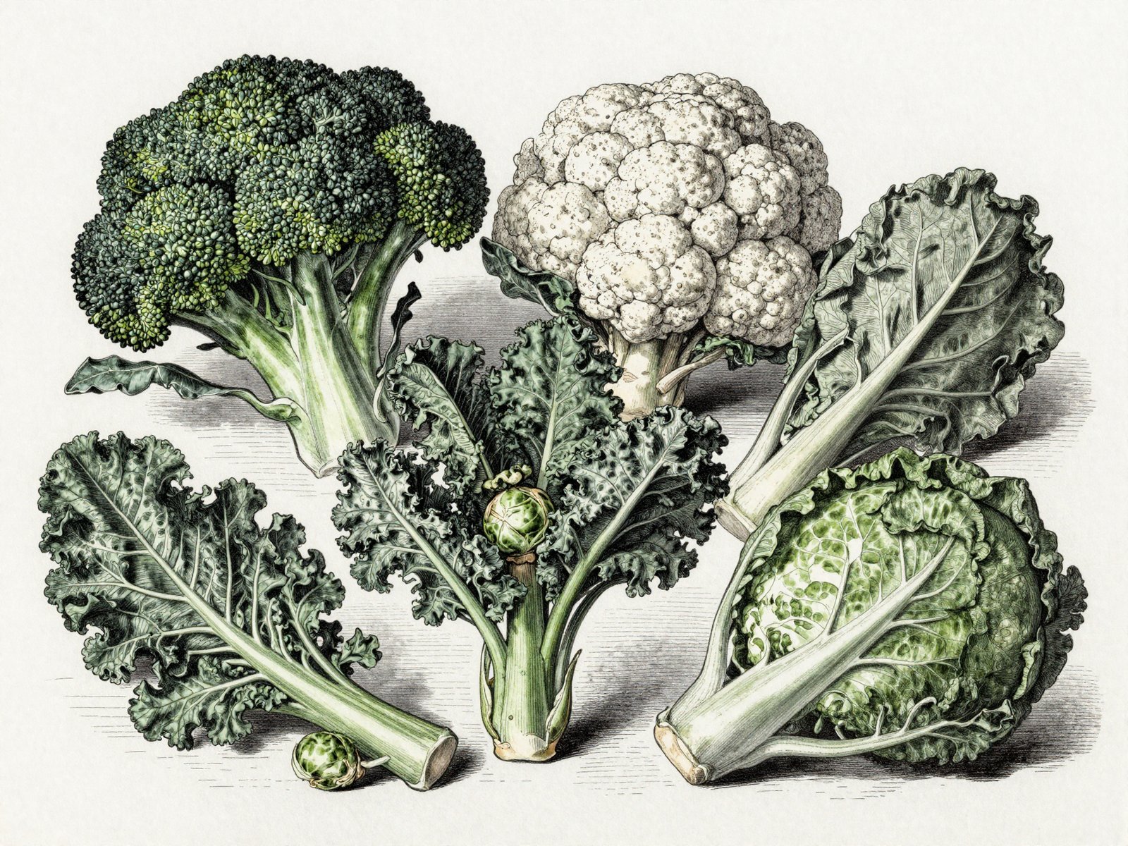 Brocoli, chou-fleur, chou, kale, choux de Bruxelles : une seule et meme espece, Brassica oleracea.