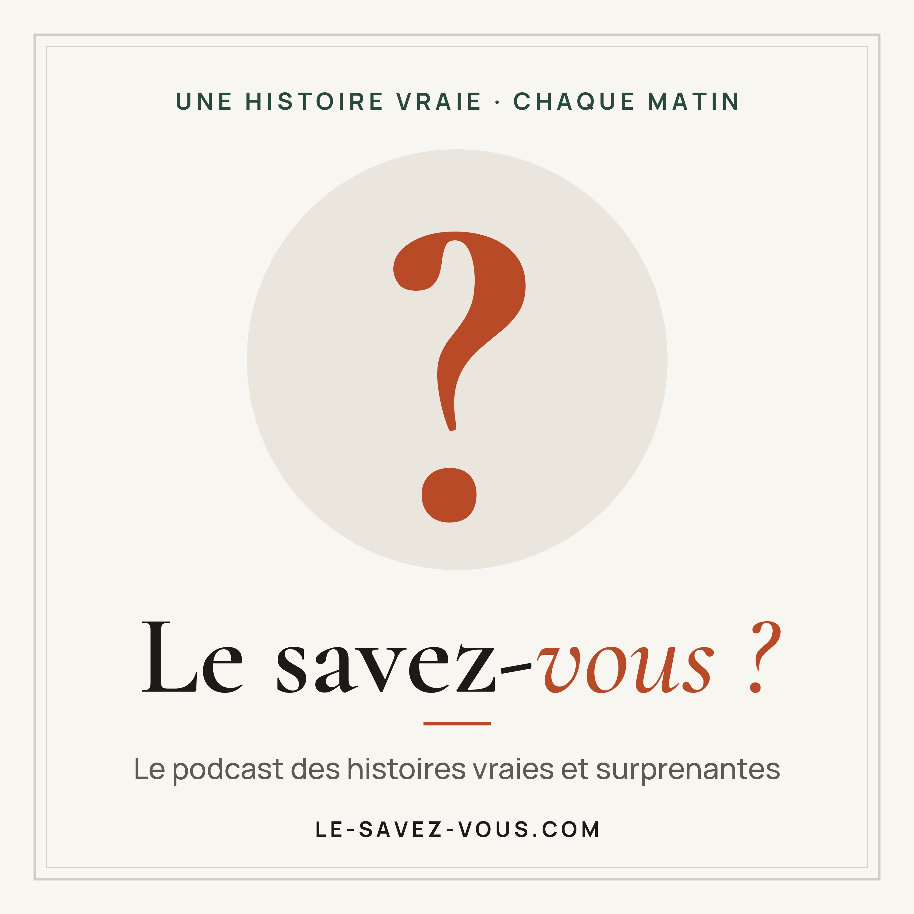 Pochette du podcast Le savez-vous ? : un grand point d'interrogation terre cuite